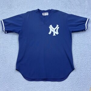 VTG 90s New‎ York Yankees Mickey Mantle #7 Victory Jersey MLB Blue 44